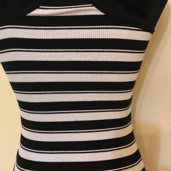 Black and White Striped racer back top. - Picture 3 of 3